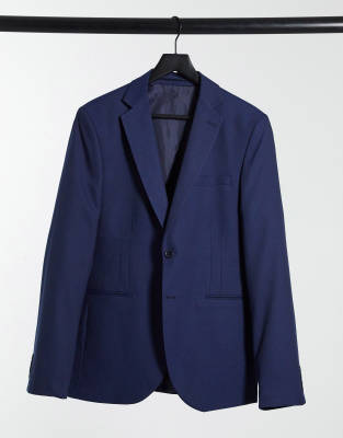 Bolongaro Trevor plain super skinny suit jacket in navy - ASOS Price Checker