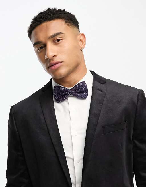 Bolongaro Trevor - Vlinderdas met paisley motief in paars 