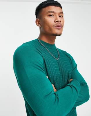 Bolongaro Trevor Waffle Crew Neck Sweater-green | ModeSens