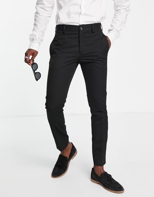 Bolongaro Trevor wedding plain skinny suit trousers in black | ASOS