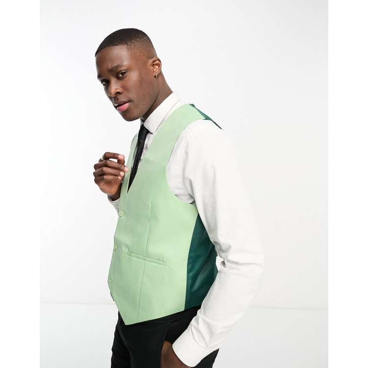 Lime green hot sale tuxedo vest