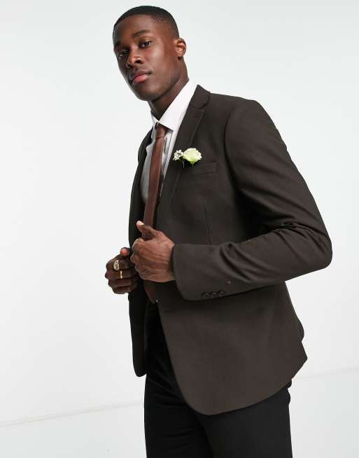 Bolongaro Trevor – Wedding – Schlichte Anzugjacke mit engem Schnitt in Braun