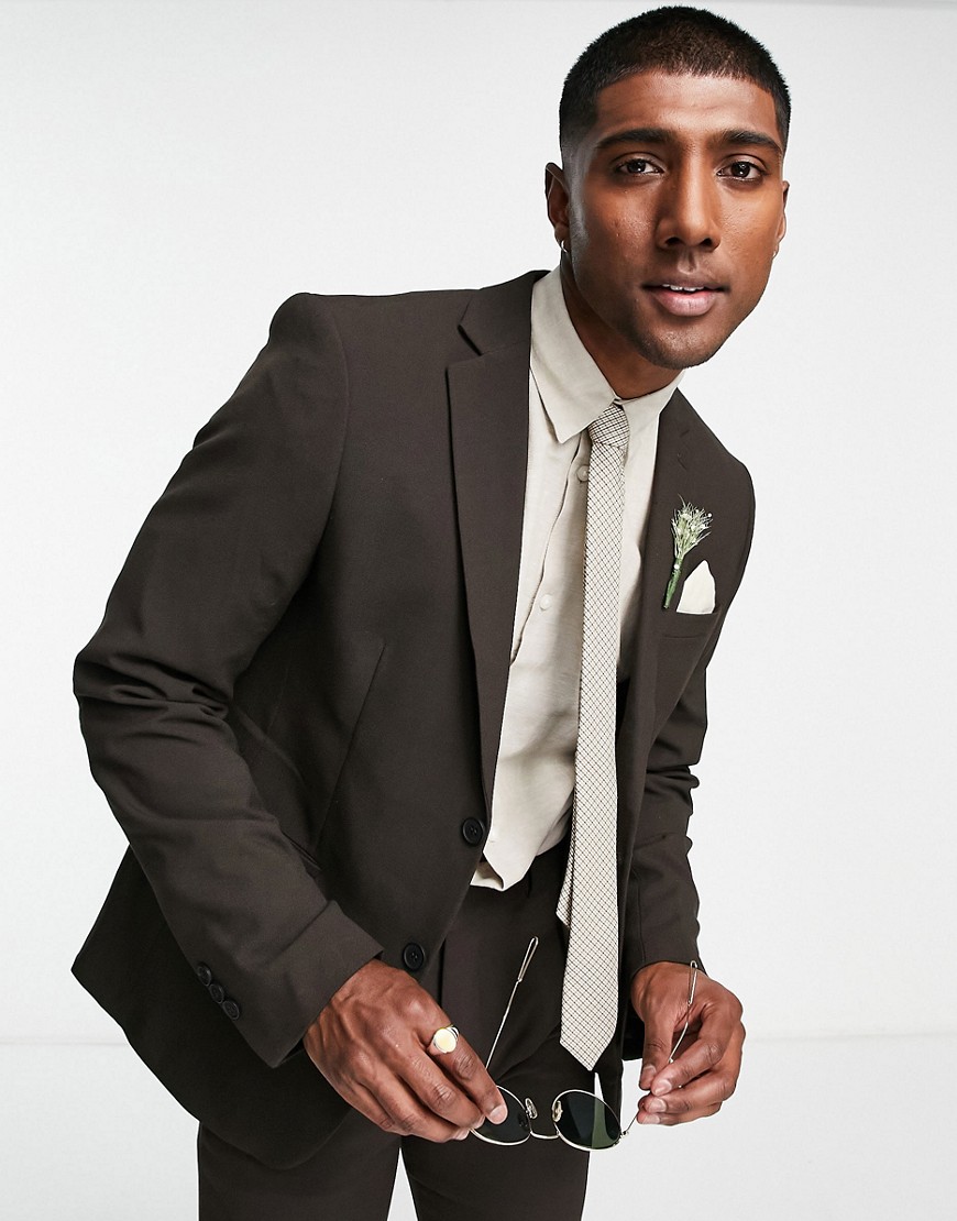 Bolongaro Trevor Wedding Super Skinny Suit Jacket-brown | ModeSens