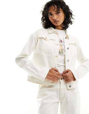 Bolongaro Trevor western denim jacket in cream co-ord