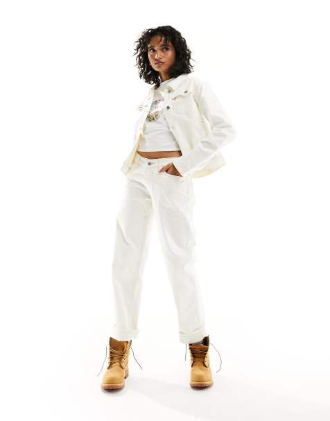 Bolongaro Trevor western detail straight leg jeans in cream - part of a set - view 1