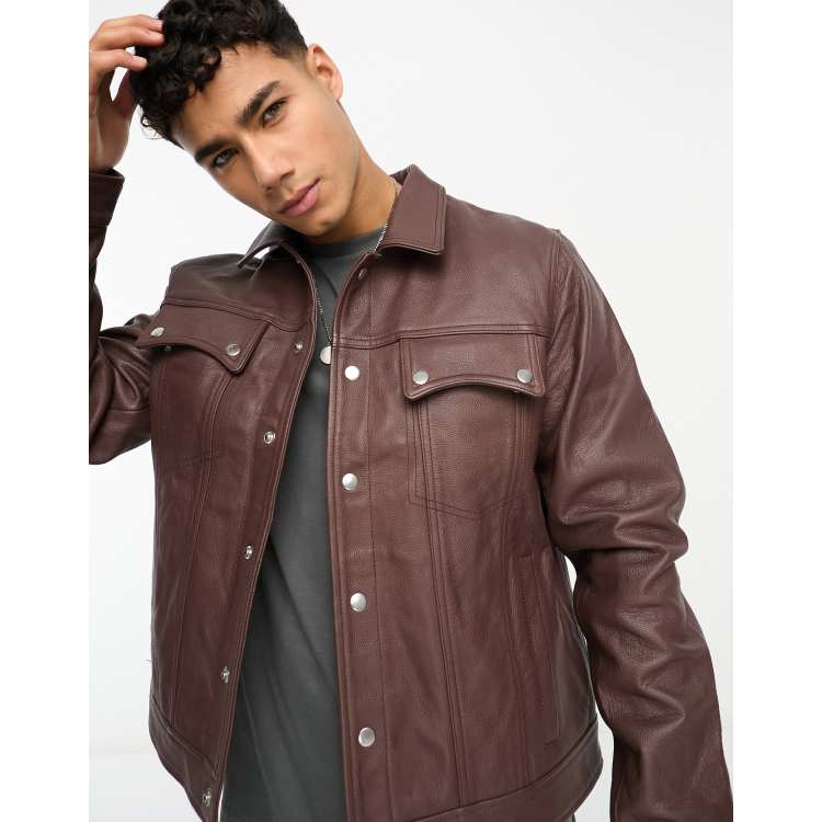 Cowboy Vegan Leather Jacket | Jaded London - XS / Brown