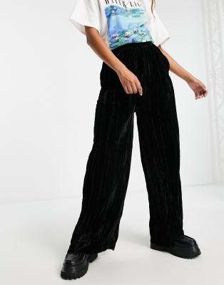 Bolongaro Trevor wide leg velvet pants in black