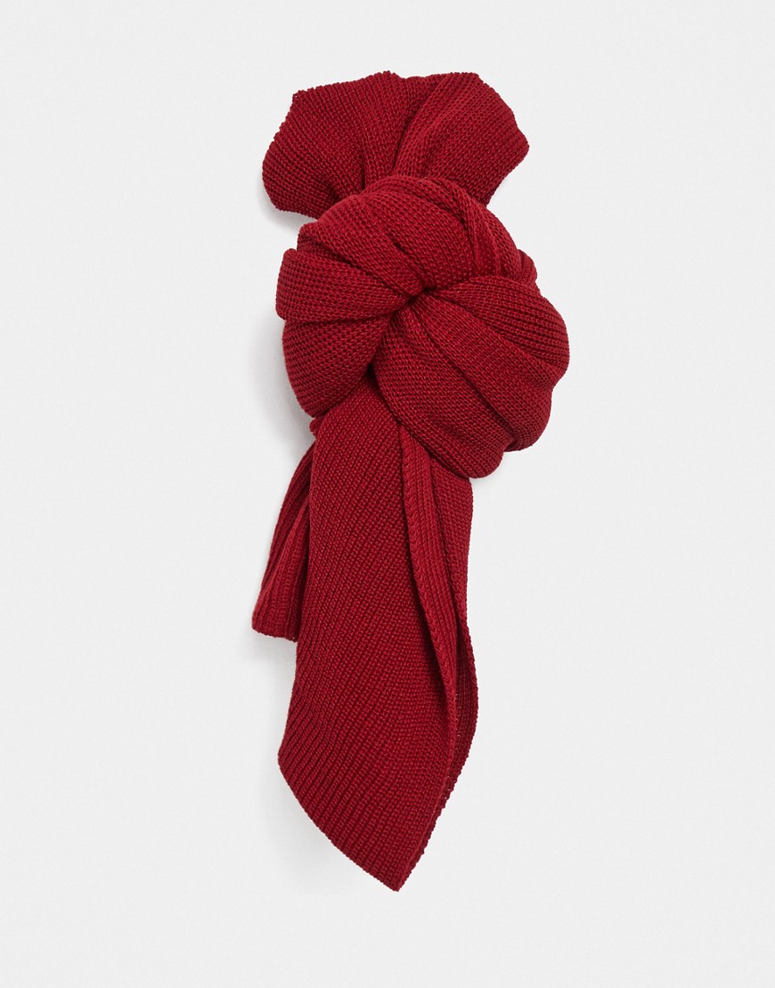 Bolongaro Trevor wool blend scarf with skull patch-Red