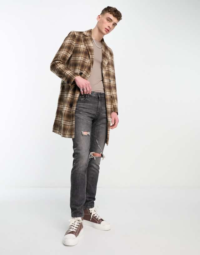 Bolongaro Trevor wool coat in brown check