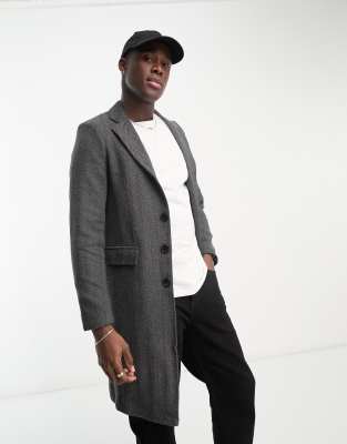 Bolongaro Trevor wool mix coat in charcoal grey