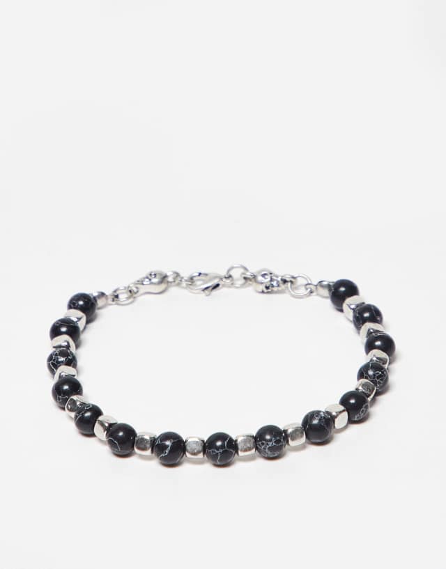 Bolongaro Trevor zinc beaded bracelet in black