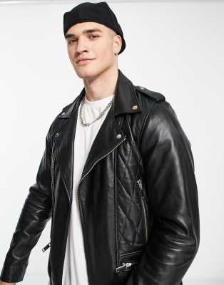 Veste Moto En Cuir Noir Bolongaro Trevor - Taille L - Coupe Regular - Neuf Avec étiquettes - Style Biker