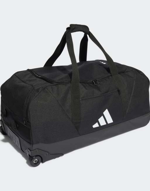 Bolsa de mano extragrande negra y blanca con ruedas Tiro League de adidas Performance