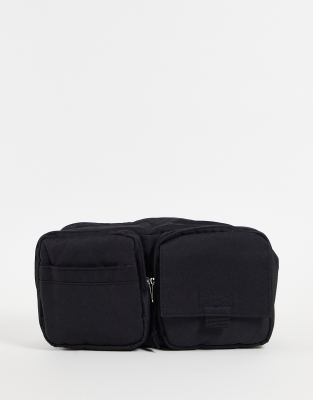 Bolsa negra bandolera tipo cámara con múltiples compartimentos de nailon de ASOS DESIGN