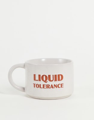 Подарки для нее Большая кружка с надписью Liquid Tolerance Typo-Светло-бежевый цвет