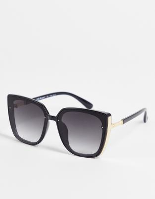   Asos Большие солнцезащитные очки «кошачий глаз» AJ Morgan Face It-Черный