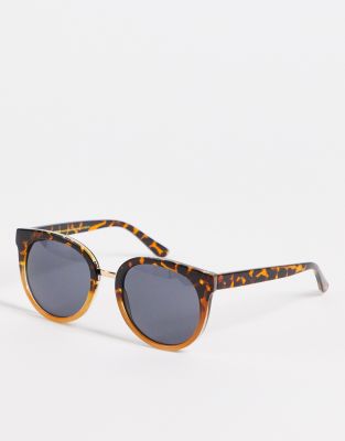   Asos Большие женские солнцезащитные очки формы «кошачий глаз» в коричневой черепаховой оправе A.Kjaerbede Gray-Коричневый цвет