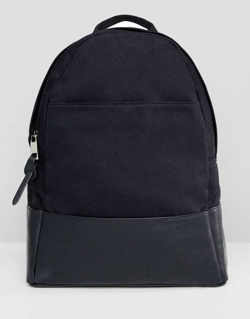 фото Большой парусиновый рюкзак asos design-черный