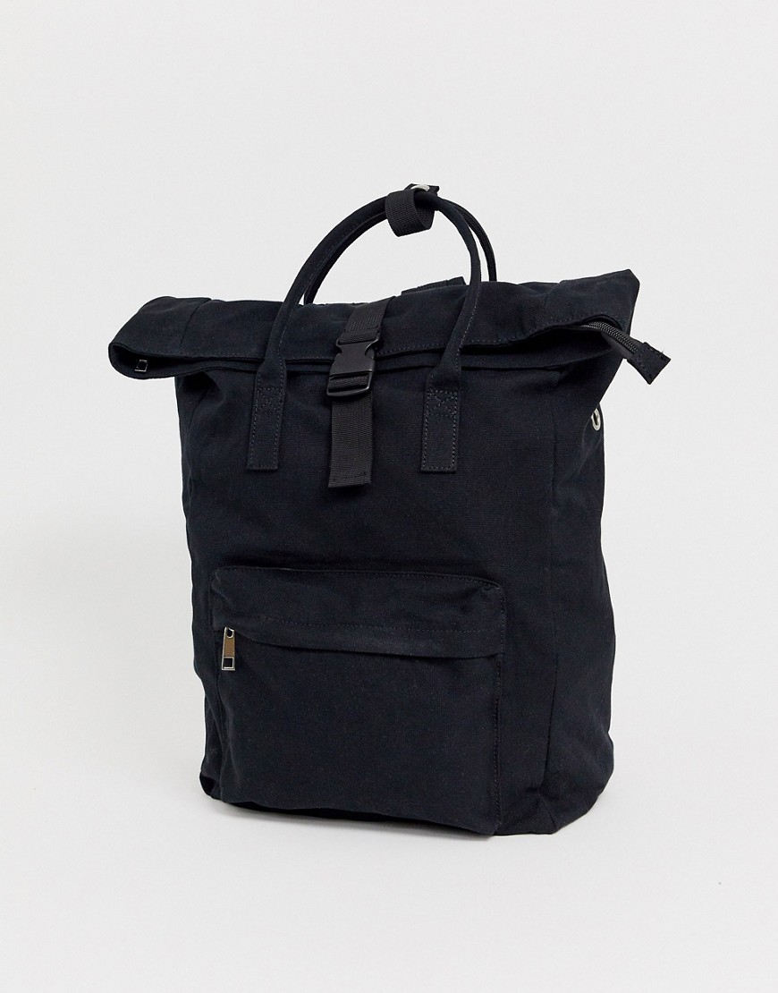 фото Большой парусиновый рюкзак с отделение для ноутбука asos design-черный