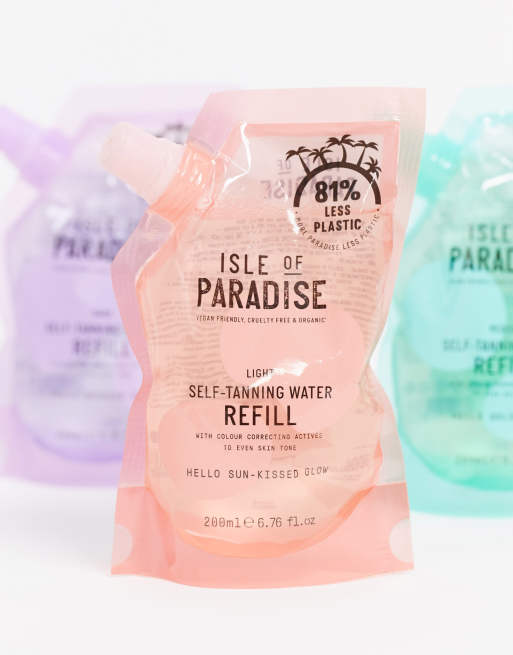Bolsita de 200 ml con agua de recambio para autobronceador en tono claro de Isle of Paradise