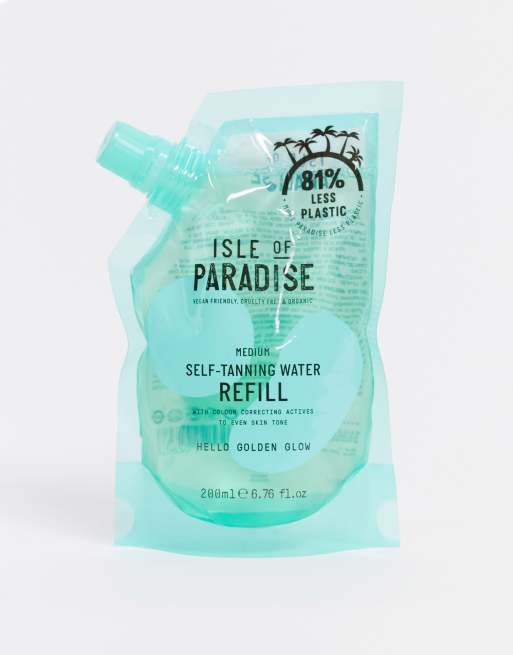 Bolsita de 200 ml con agua de recambio para autobronceador en tono medio de Isle of Paradise