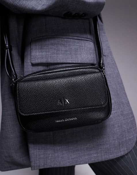 Bolso bandolera negro con logo de Armani Exchange - view 1