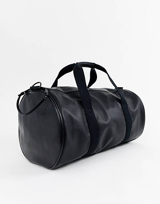 Mens Bags Duffel bags and weekend bags Fred Perry Logo Barrel Bag in Black for Men 
