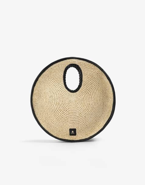 Bolso beis con diseño circular de rafia de Scalpers - view 1