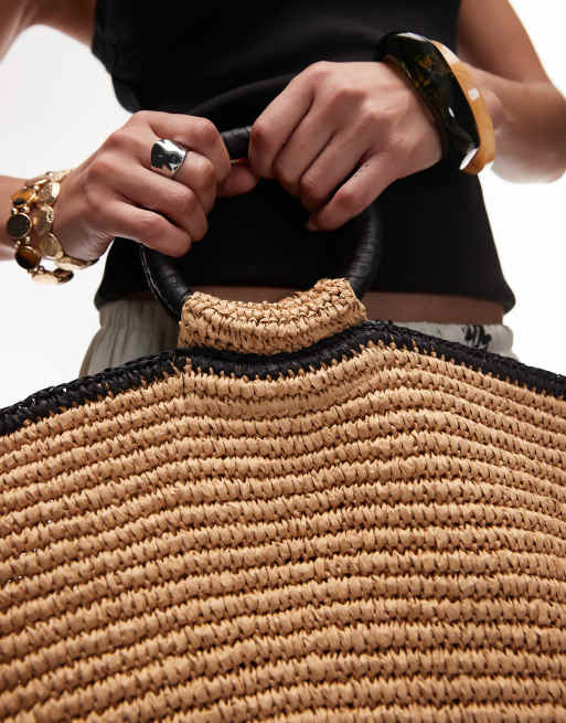 Bolso beis de paja Gianni de Topshop, 2 de 4