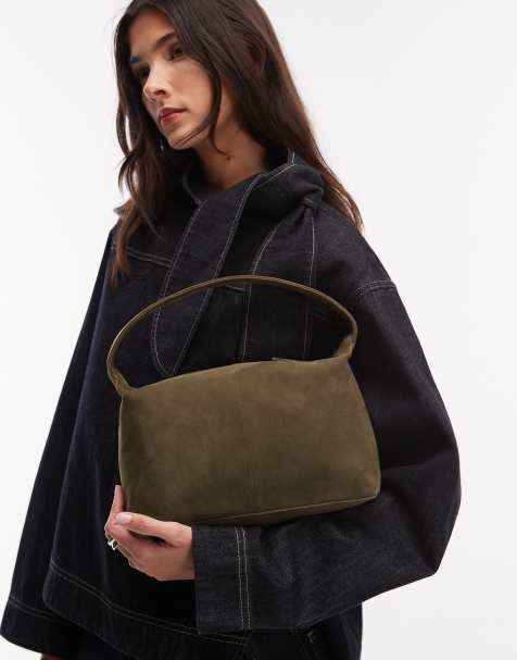 Bolso caqui de ante y cuero de JJXX - view 1