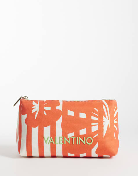 Bolso clutch a rayas naranjas con estampado de palmeras Ko Re de Valentino - view 1