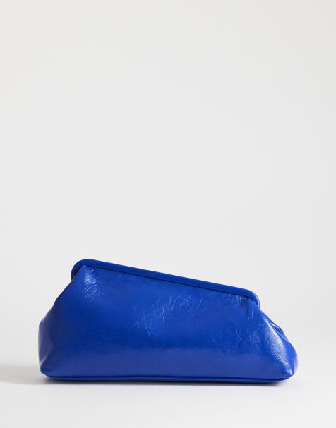 Bolso clutch azul cobalto con diseño angular Anna de Topshop - view 1