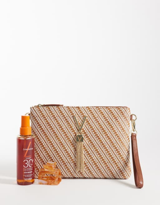 Bolso clutch beis a rayas Divina Summer de Valentino, 2 de 4
