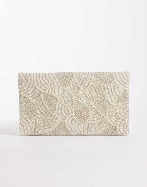 Bolso clutch blanco estilo sobre con abalorios de True Decadence - view 1
