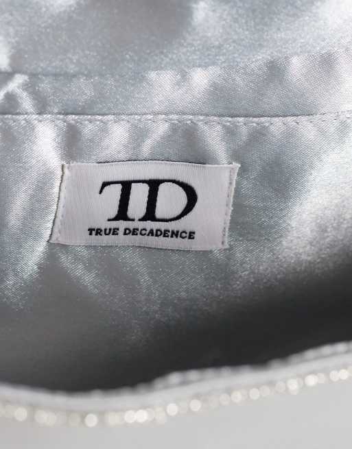 Bolso clutch dorado estilo sobre con diseño adornado de True Decadence, 4 de 4