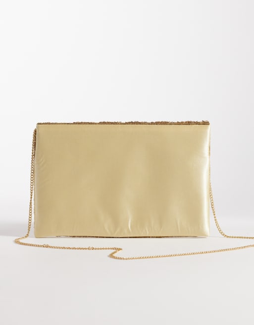 Bolso clutch dorado estilo sobre con diseño adornado de True Decadence, 3 de 4