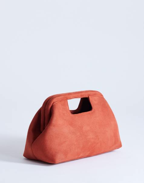 Bolso clutch naranja tostado con asa Gordan de Topshop - view 1