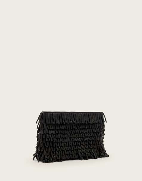 Bolso clutch negro con flecos Bettina de AllSaints - view 1
