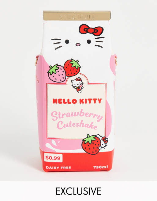Bolso con forma de cartón de leche exclusivo en ASOS de Spectrum x Hello Kitty