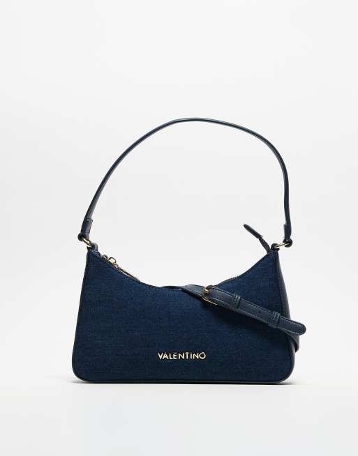 Bolso de hombro azul de estilo años 90 depurado de denim Kelly de Valentino 