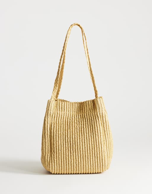 Bolso de hombro beis con diseño entretejido Singer de Topshop, 4 de 4