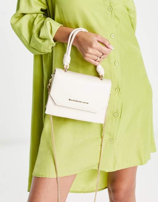 Bolso de hombro blanco hueso con asa anudada de French Connection