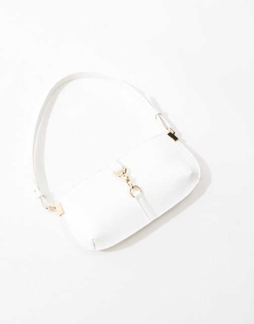 Bolso de hombro blanco hueso con cierre de clip de metal de ASOS DESIGN, 4 de 4