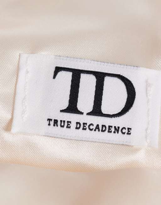 Bolso de hombro blanco hueso de lentejuelas con purpurina de True Decadence, 3 de 4