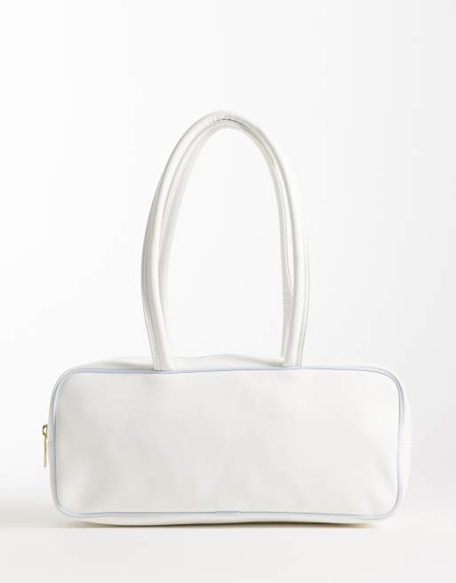 Bolso de hombro blanco y azul claro rectangular de adidas Originals, 4 de 4