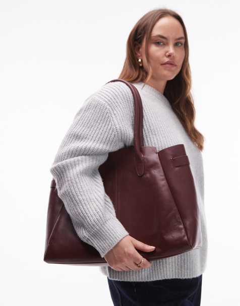 Bolso de hombro burdeos de cuero de & Other Stories - view 1