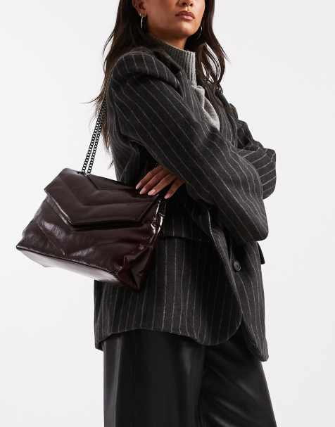 Bolso de hombro burdeos guateado de New Look - view 1