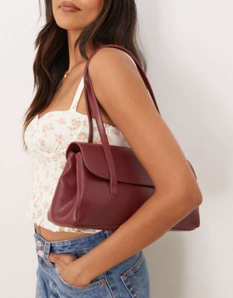 Bolso de hombro burdeos liso y alargado de Glamorous - view 1