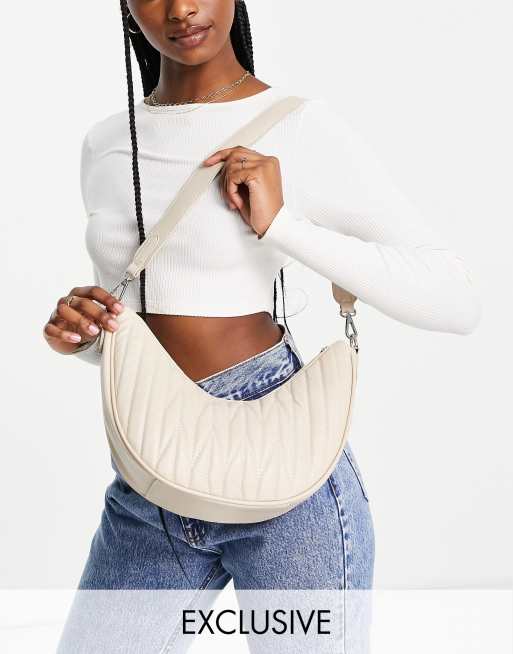 Bolso de hombro color crudo guateado exclusivo de Glamorous