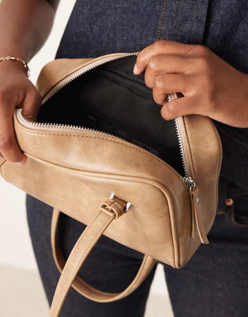 Bolso de hombro color tostado claro lavado cuadrado de ASOS DESIGN, 3 de 4